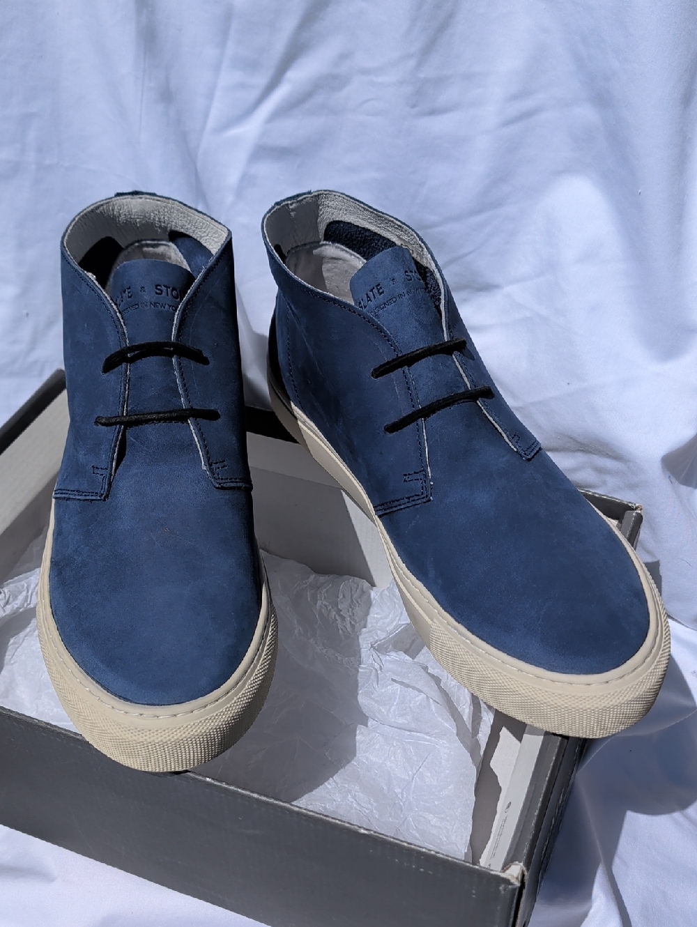 Slate & Stone Navy Blue Suede Chukka Boots